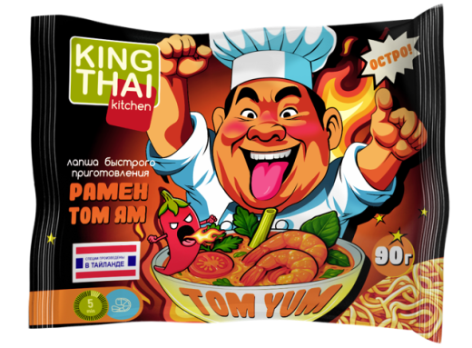 Лапша б/п KINGTHAI  Рамен том ям (90гр)